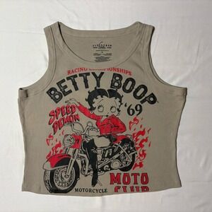 Betty Boop "Speed Demon" Motorcycle Themed Ribbed Tank Top